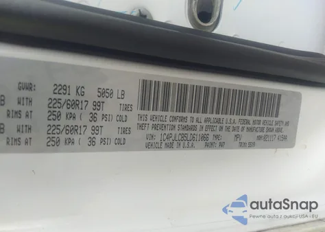 2020 Jeep Cherokee Latitude Fwd z USA, uszkodzony, nr VIN 1C4PJLCB5LD611066